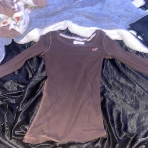 Brown Long Sleeve Hollister top